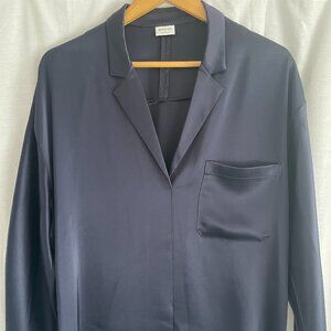 Aritzia Babaton navy blue blouse, size Medium